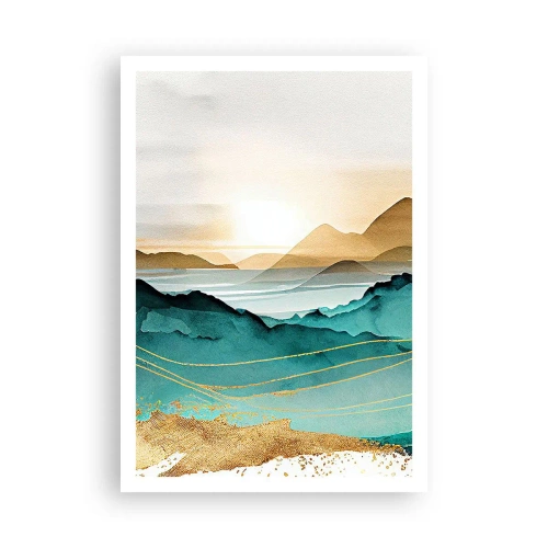 Poster - Op de rand van abstractie – landschap - 70x100 cm