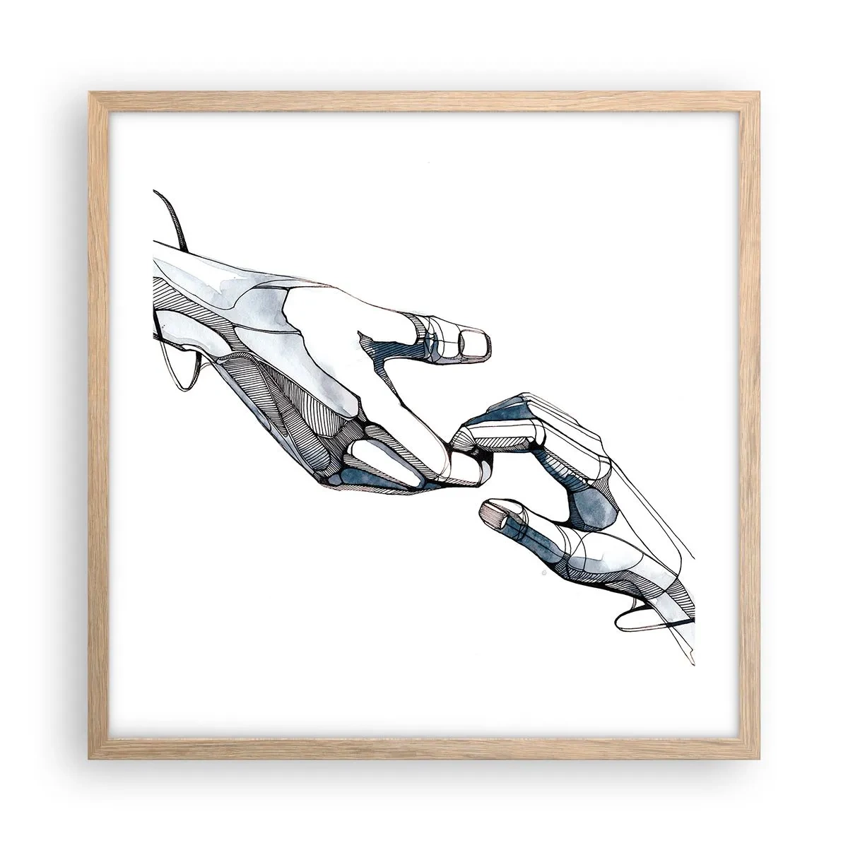 Een poster in een licht eiken lijst - Een goed gebaar - 50x50 cm