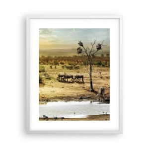 Poster in een witte lijst - "Er stroomde een rivier uit Eden …" - 40x50 cm