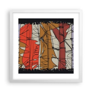 Poster in een witte lijst - Spontane compositie - 40x40 cm