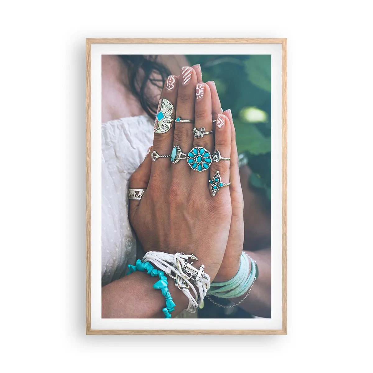 Een poster in een licht eiken lijst - Welkom in het centrum van het zijn - 61x91 cm