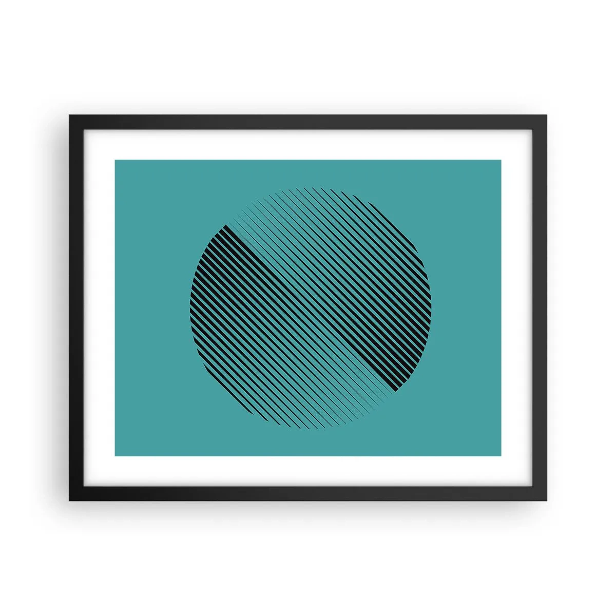 Poster in een zwarte lijst - Cirkel – een geometrische variatie - 50x40 cm