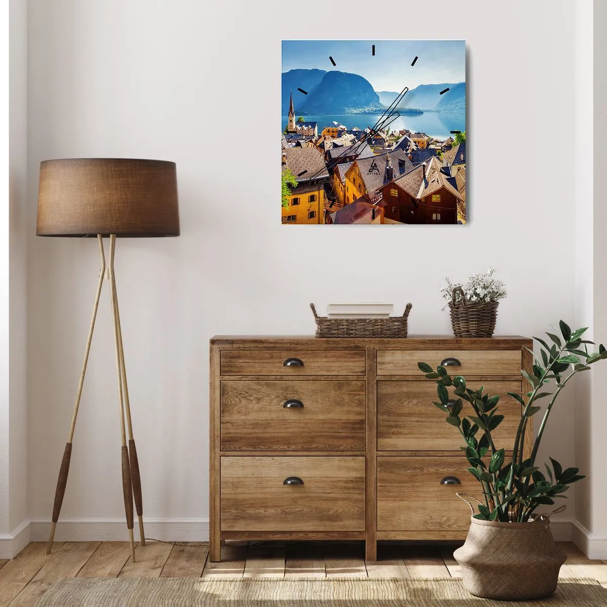 Wandklok - Klok - Het kan niet meer schilderachtiger zijn - 40x40 cm