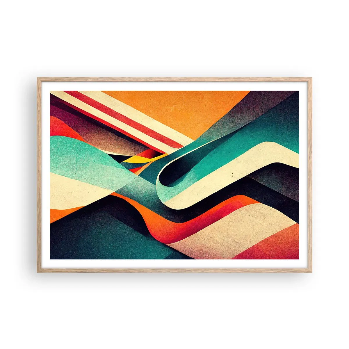 Een poster in een licht eiken lijst - Intensieve compositie - 100x70 cm