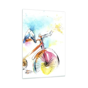 Schilderen op glas - Fietsen voor twee - 80x120 cm