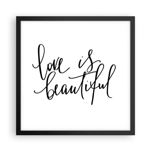 Poster in een zwarte lijst - Lees en herhaal - 40x40 cm