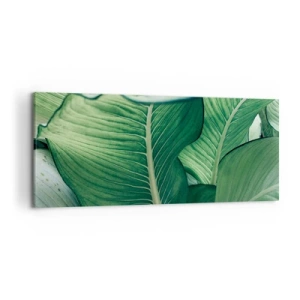 Schilderen op canvas - Intens groen leven - 120x50 cm