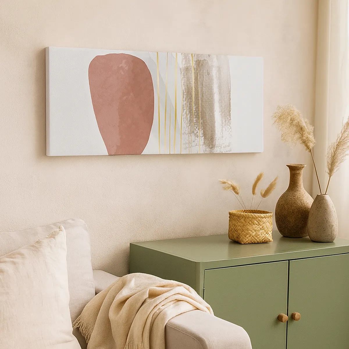 Schilderen op canvas - Abstracte zuilengalerij - 30x30 cm