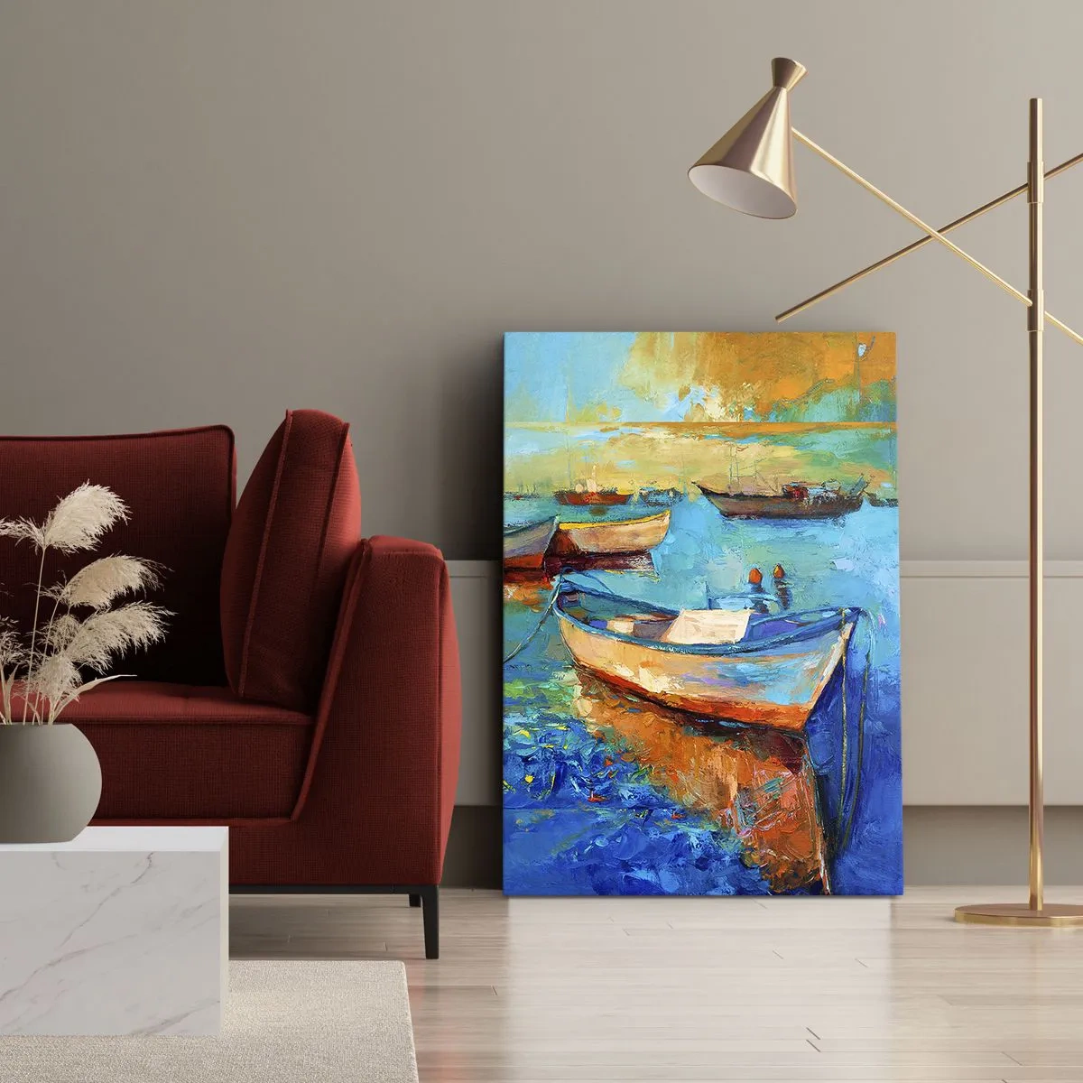 Schilderen op canvas - In de zuidelijke baai - 55x100 cm
