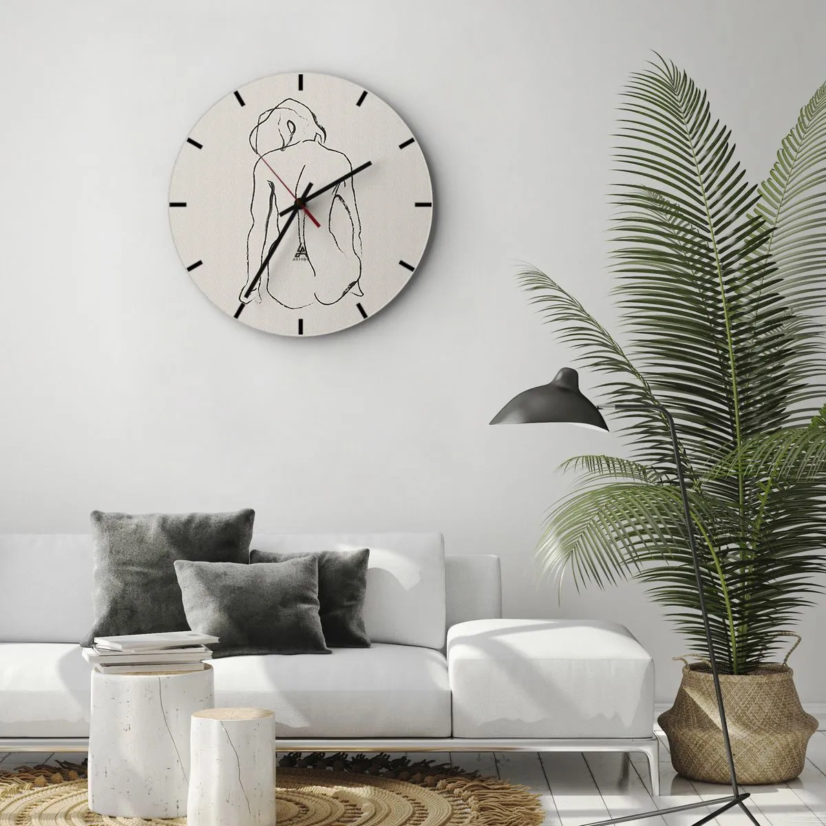 Wandklok - Klok - Naakt meisje - 40x40 cm