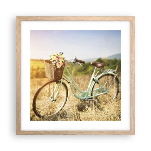 Een poster in een licht eiken lijst - Ik blijf hier nog even - 40x40 cm