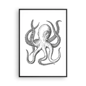 Poster in een zwarte lijst - Dansend met de golven - 70x100 cm