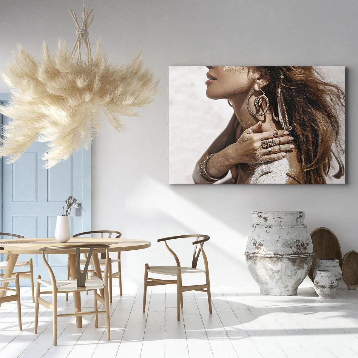 Schilderen op canvas - Koningin van het wilde strand - 120x80 cm