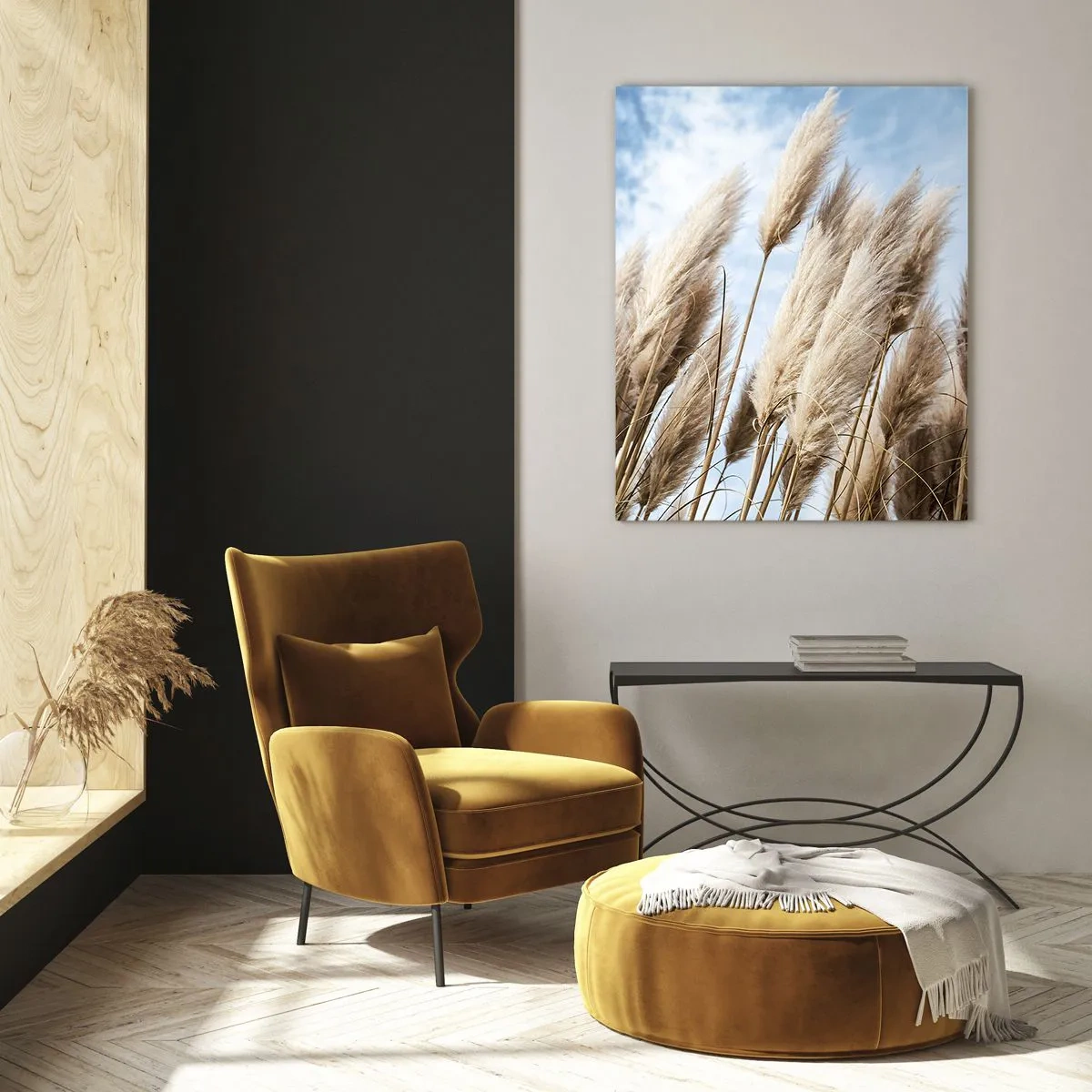 Schilderen op glas - Zonnige en winderige streling - 50x70 cm