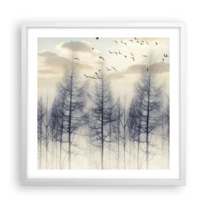 Poster in een witte lijst - Bosgeesten - 50x50 cm