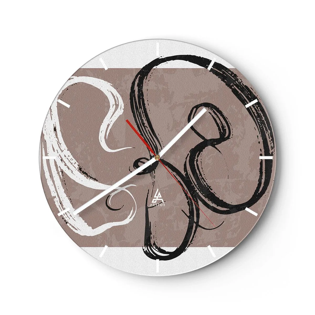 Wandklok - Klok - Compositie – de zoektocht naar volheid - 40x40 cm