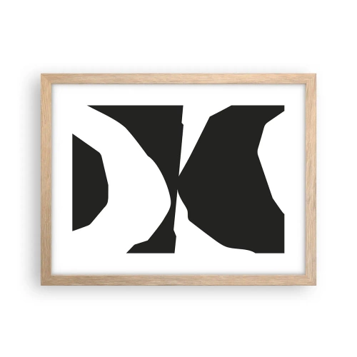 Een poster in een licht eiken lijst - Positief – negatief - 40x30 cm
