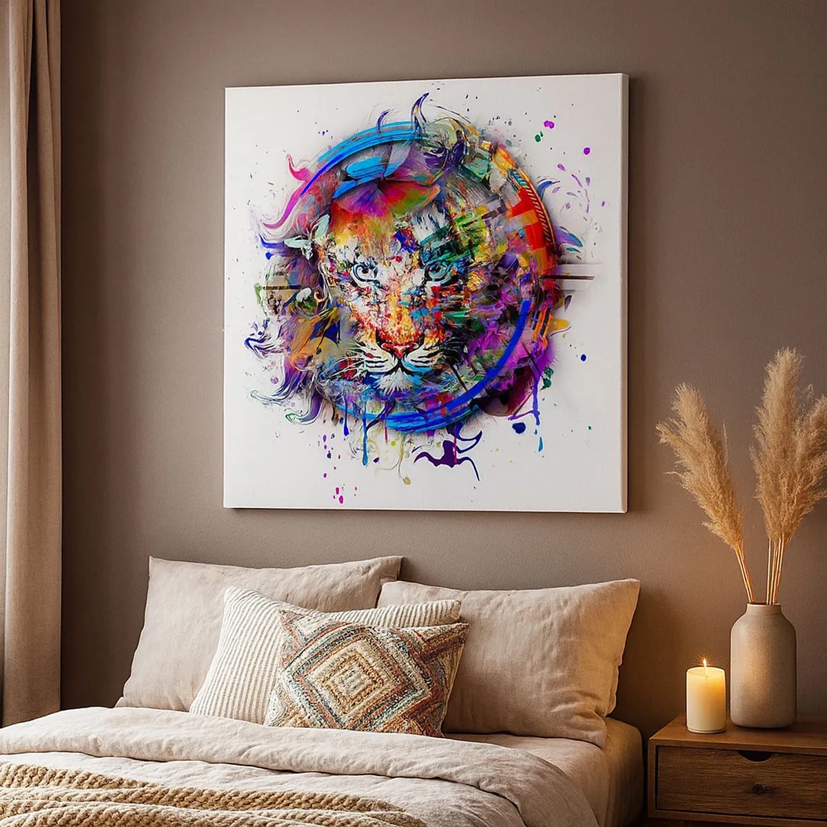 Schilderen op canvas - Het schuilt achter een regenboogsluier - 30x30 cm