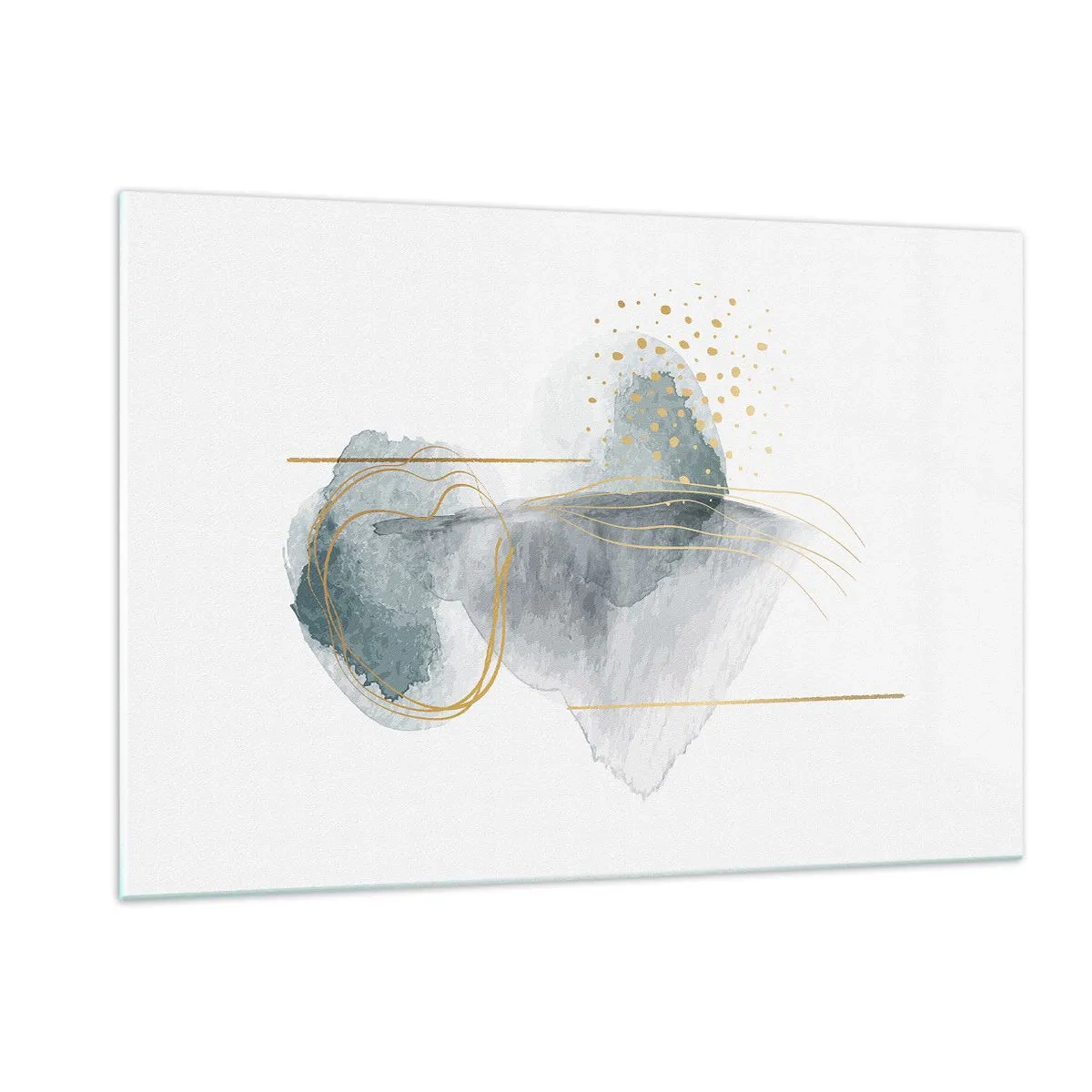 Schilderen op glas - Over de relatie tussen grijs en goud - 120x80 cm