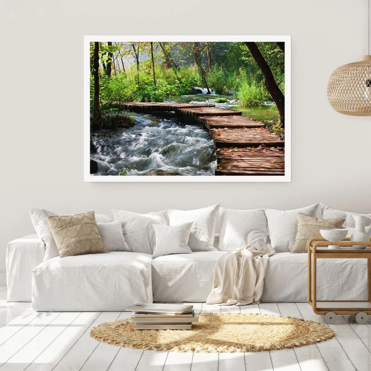 Poster - Boven de schuimige waterval - 40x30 cm