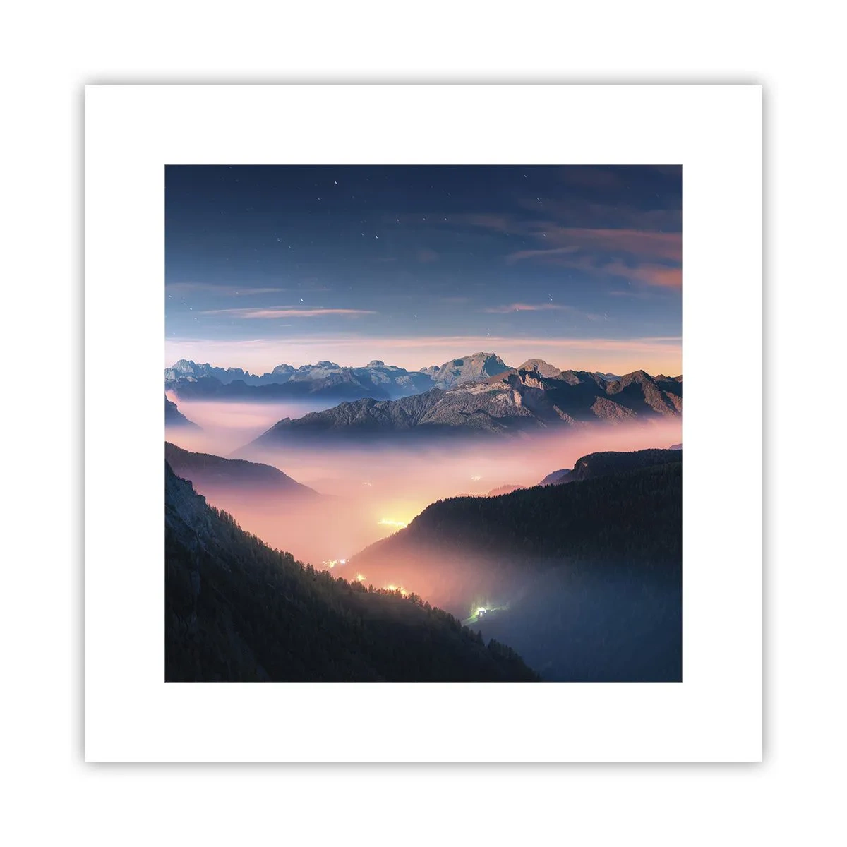 Poster - Licht in de dalen - 30x30 cm