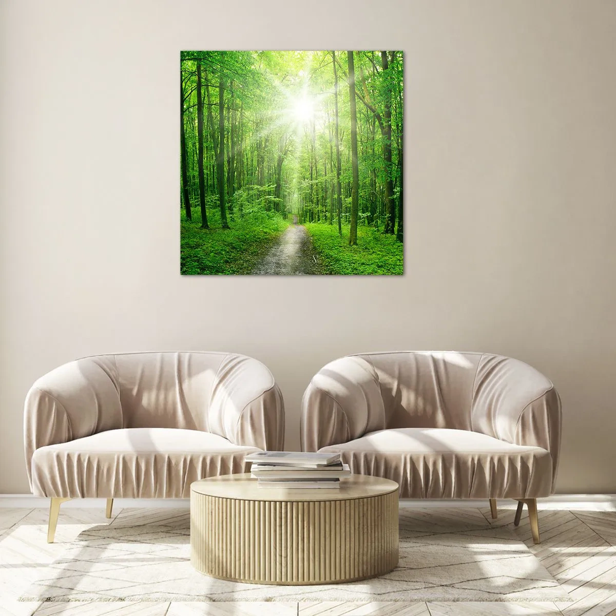 Schilderen op glas - De groene kathedraal - 70x70 cm