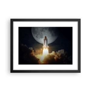 Poster in een zwarte lijst - Het begin van een onaards avontuur - 40x30 cm