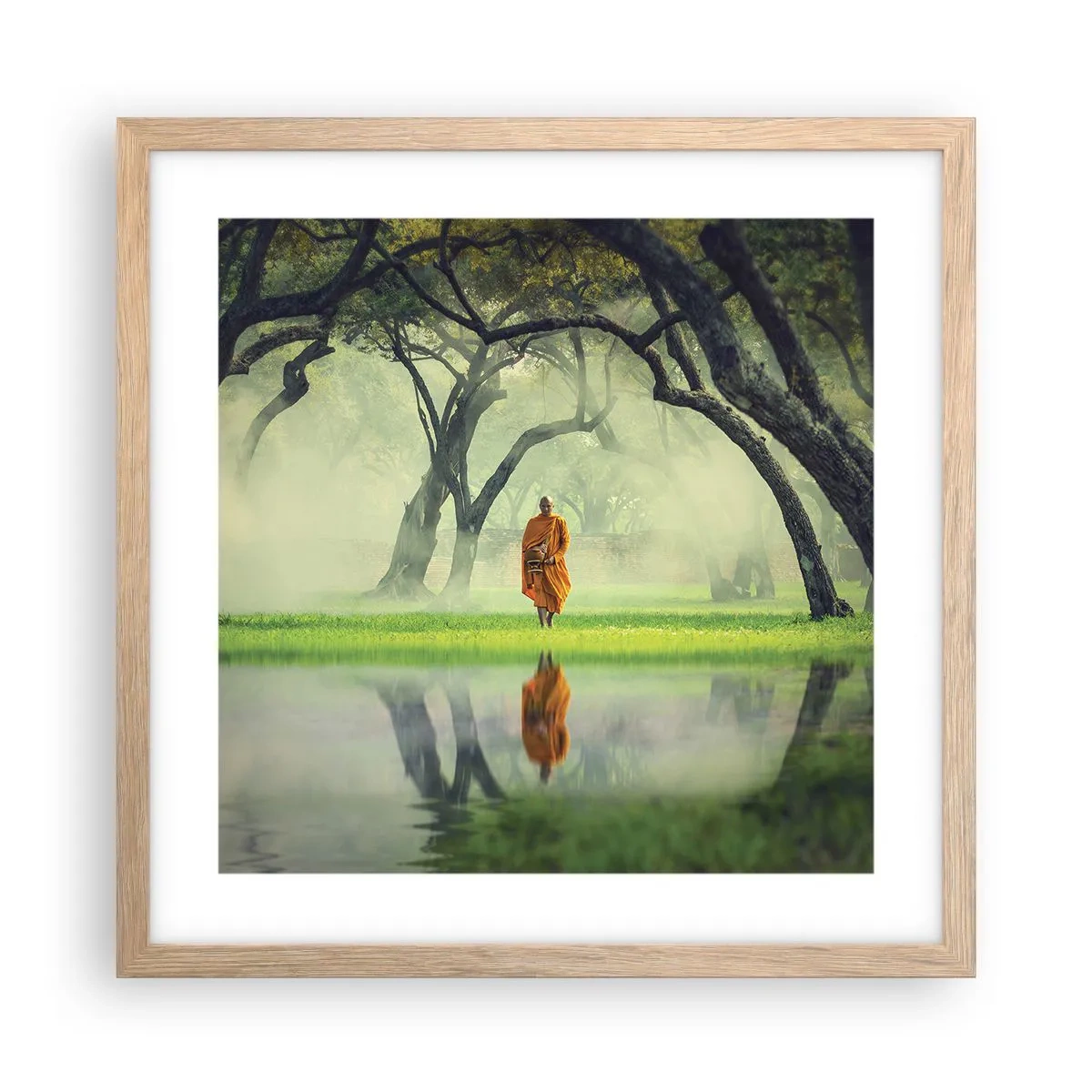 Een poster in een licht eiken lijst - Op weg naar verlichting - 40x40 cm