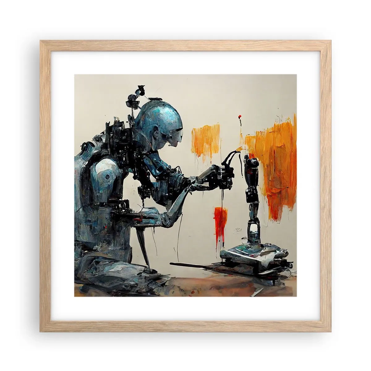 Een poster in een licht eiken lijst - Morgen al… - 40x40 cm