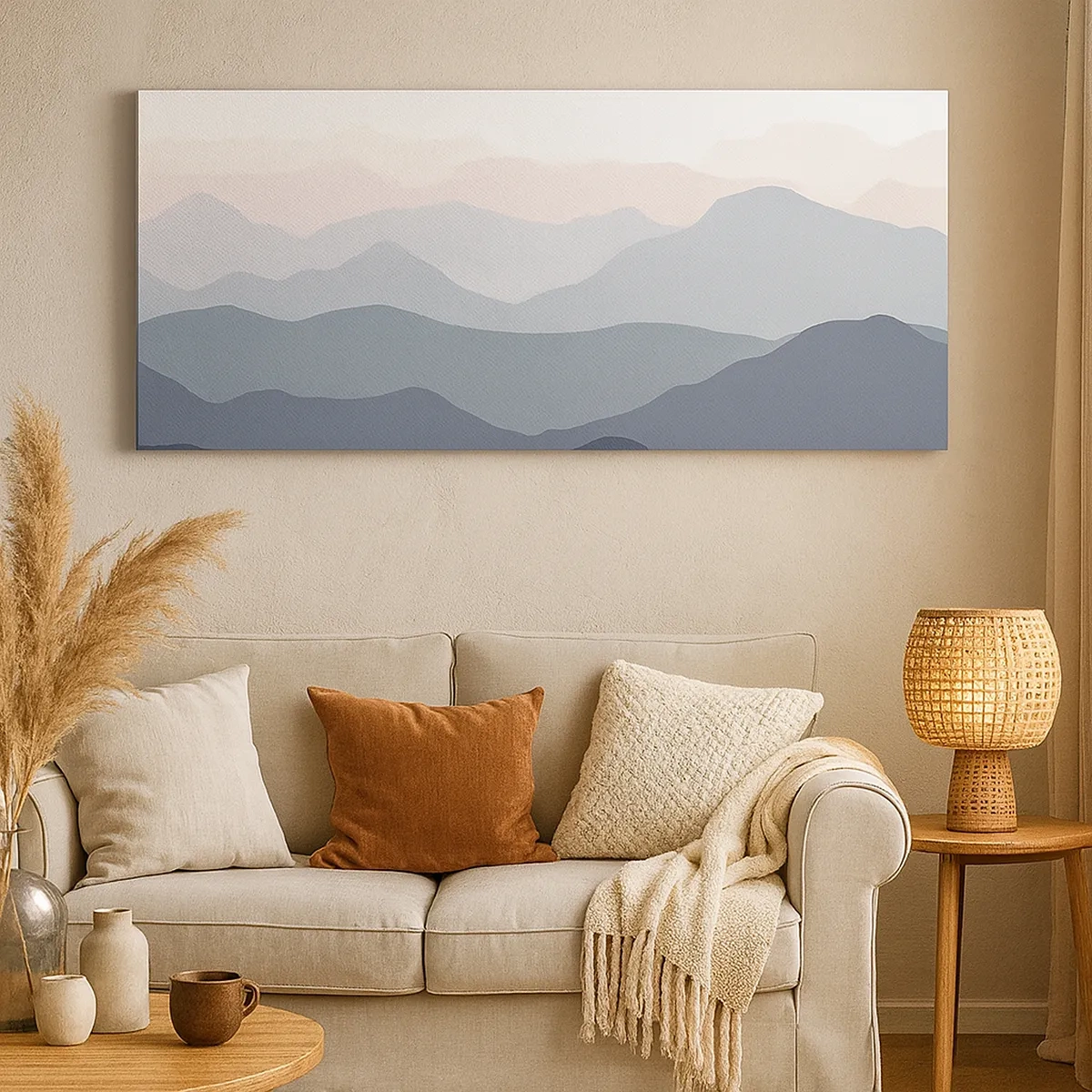 Schilderen op canvas - Golven van de bergen - 30x30 cm