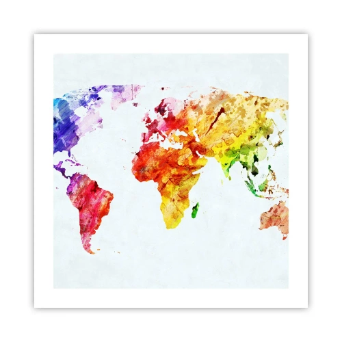 Poster - Alle kleuren van de wereld - 50x50 cm