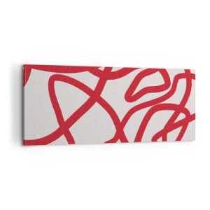 Schilderen op canvas - Rood op wit - 100x40 cm