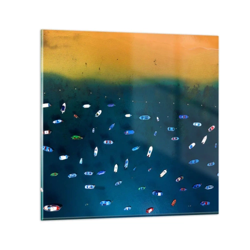 Schilderen op glas - Vakantie spel - 60x60 cm