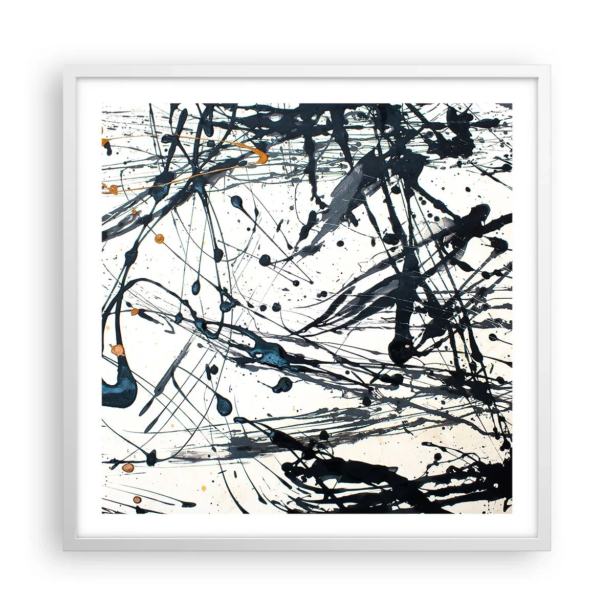 Poster in een witte lijst - Expressionistische abstractie - 60x60 cm