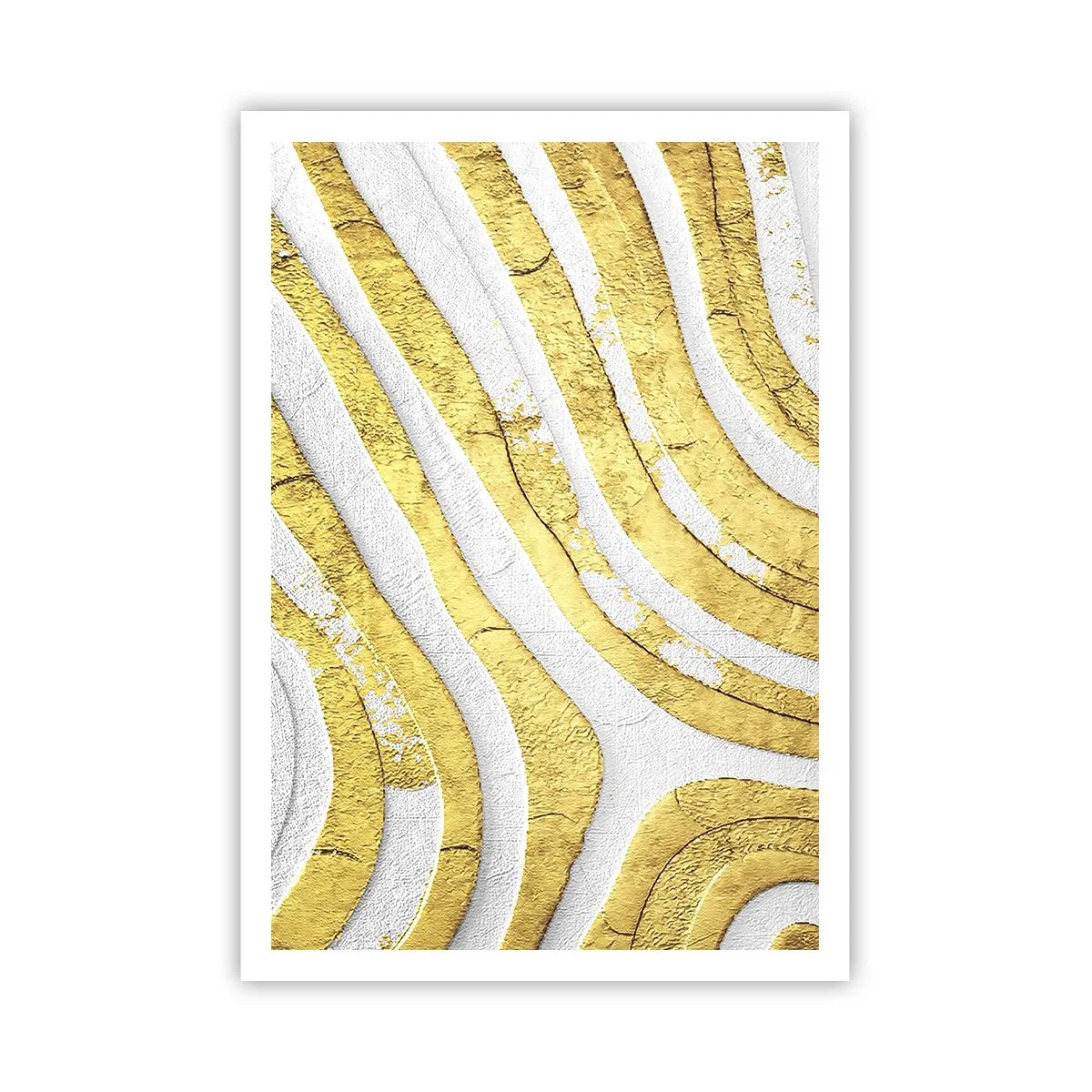 Poster - Compositie in wit en goud - 70x100 cm