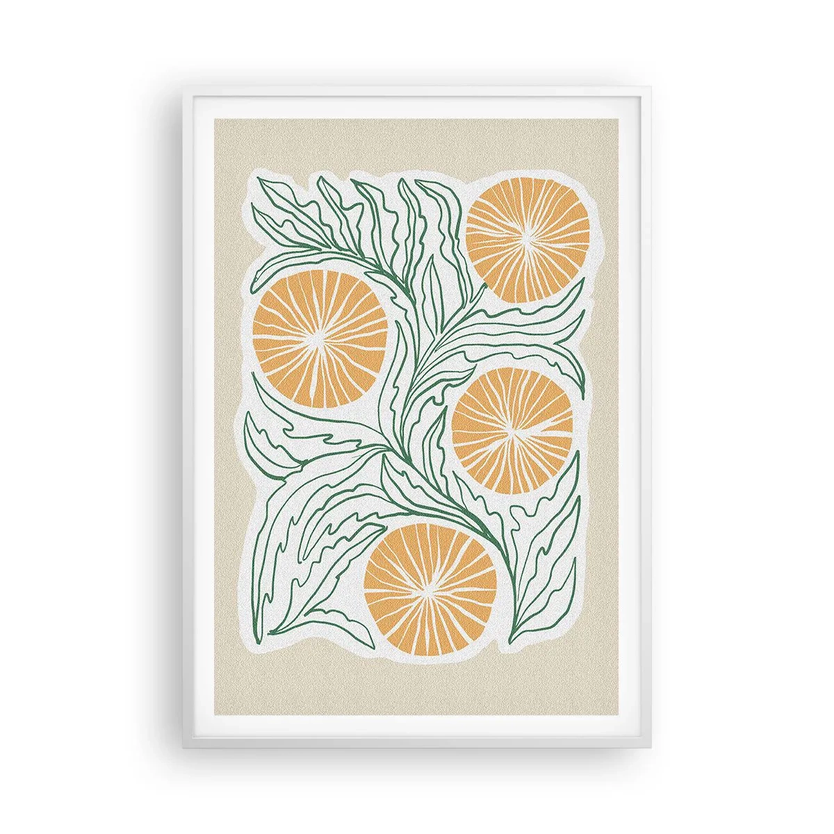 Poster in een witte lijst - Etnisch met een vleugje abstractie - 70x100 cm