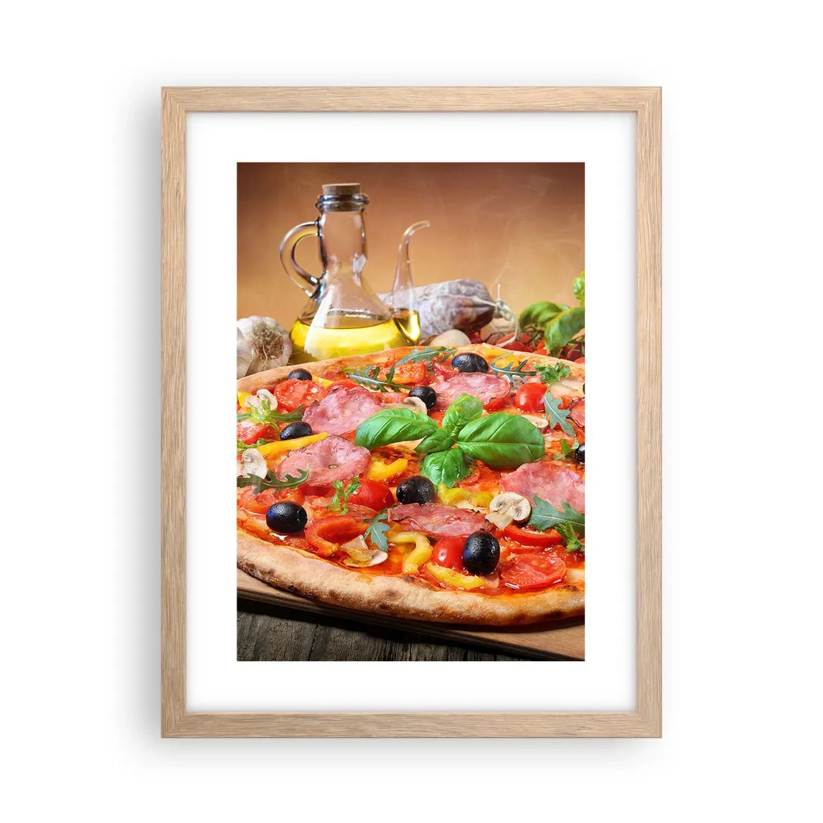 Een poster in een licht eiken lijst - Met echte Italiaanse smaak - 30x40 cm