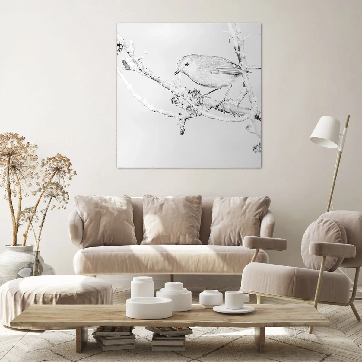 Schilderen op canvas - Winterochtend - 70x70 cm