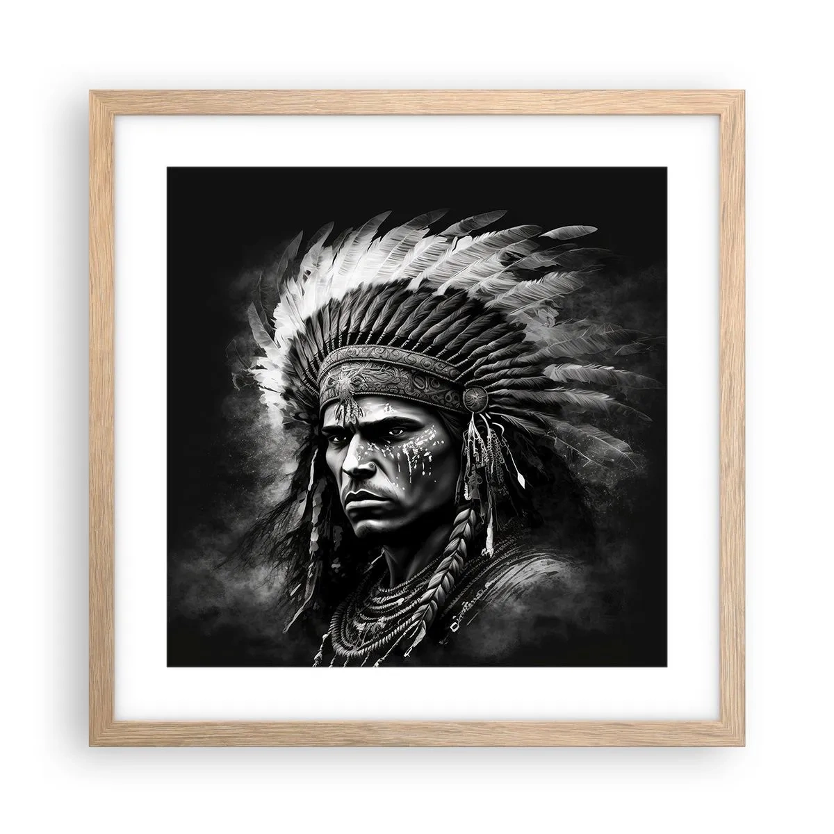 Een poster in een licht eiken lijst - Een leider en strijder - 40x40 cm