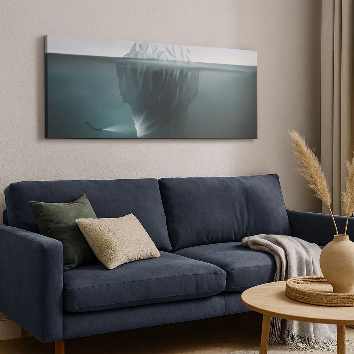 Schilderen op canvas - Onderwater mysterie - 100x40 cm