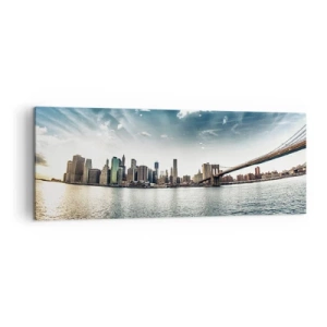 Schilderen op canvas - Het glazen eiland - 140x50 cm
