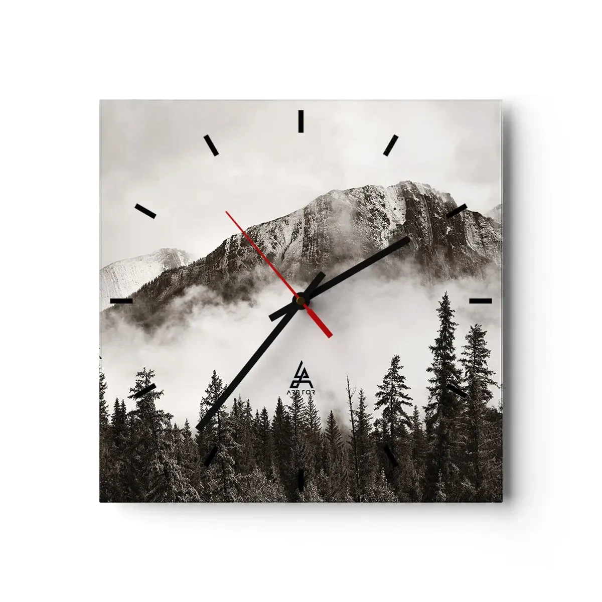 Wandklok - Klok - Granieten liniaal - 40x40 cm