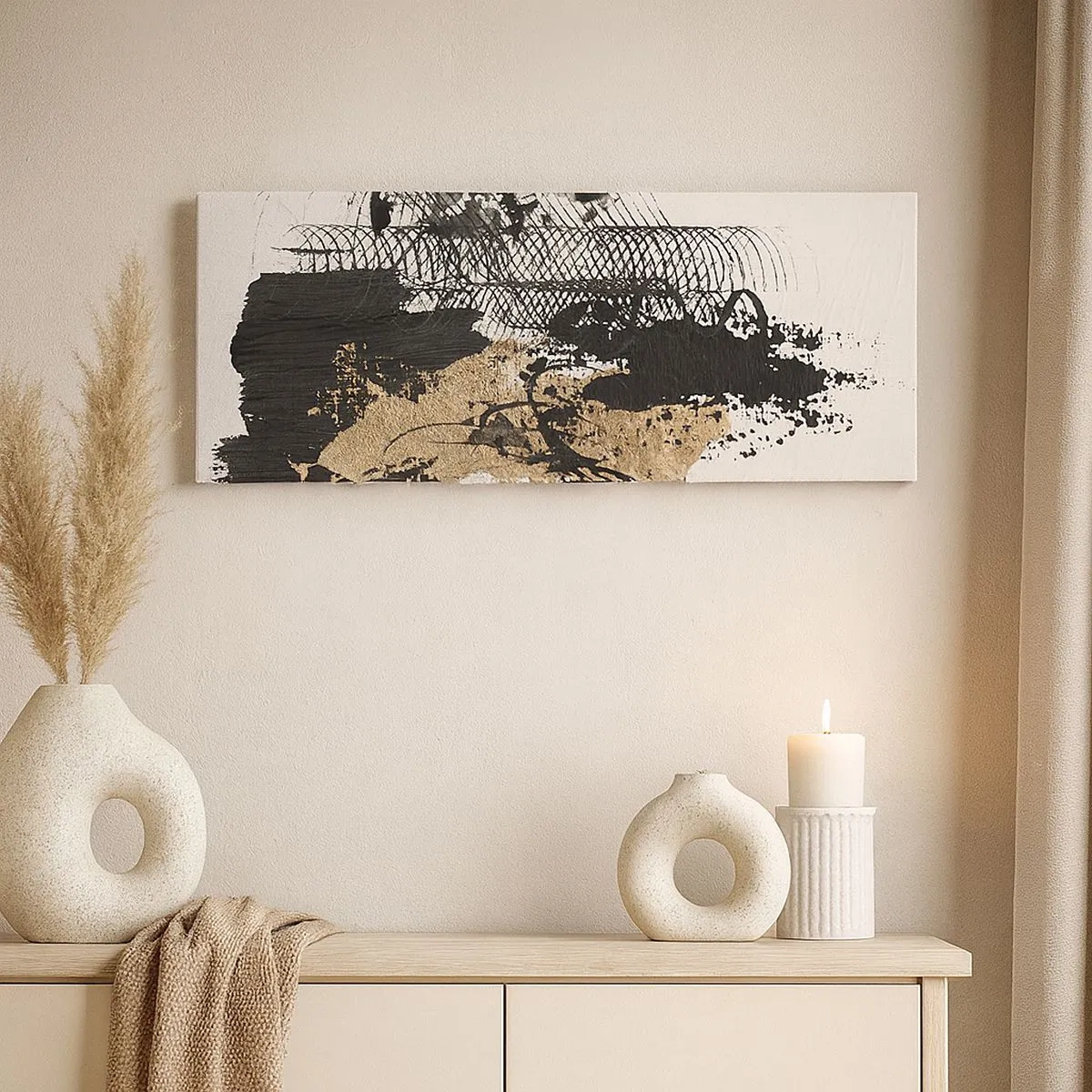 Schilderen op canvas - Compositie met passie - 100x40 cm