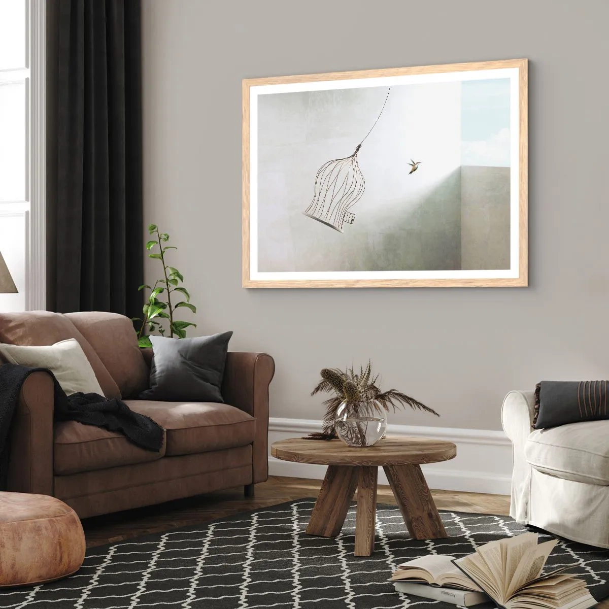 Een poster in een licht eiken lijst - In je element - 91x61 cm