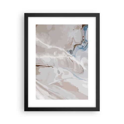 Poster in een zwarte lijst - Blauw kronkelt onder het wit - 30x40 cm