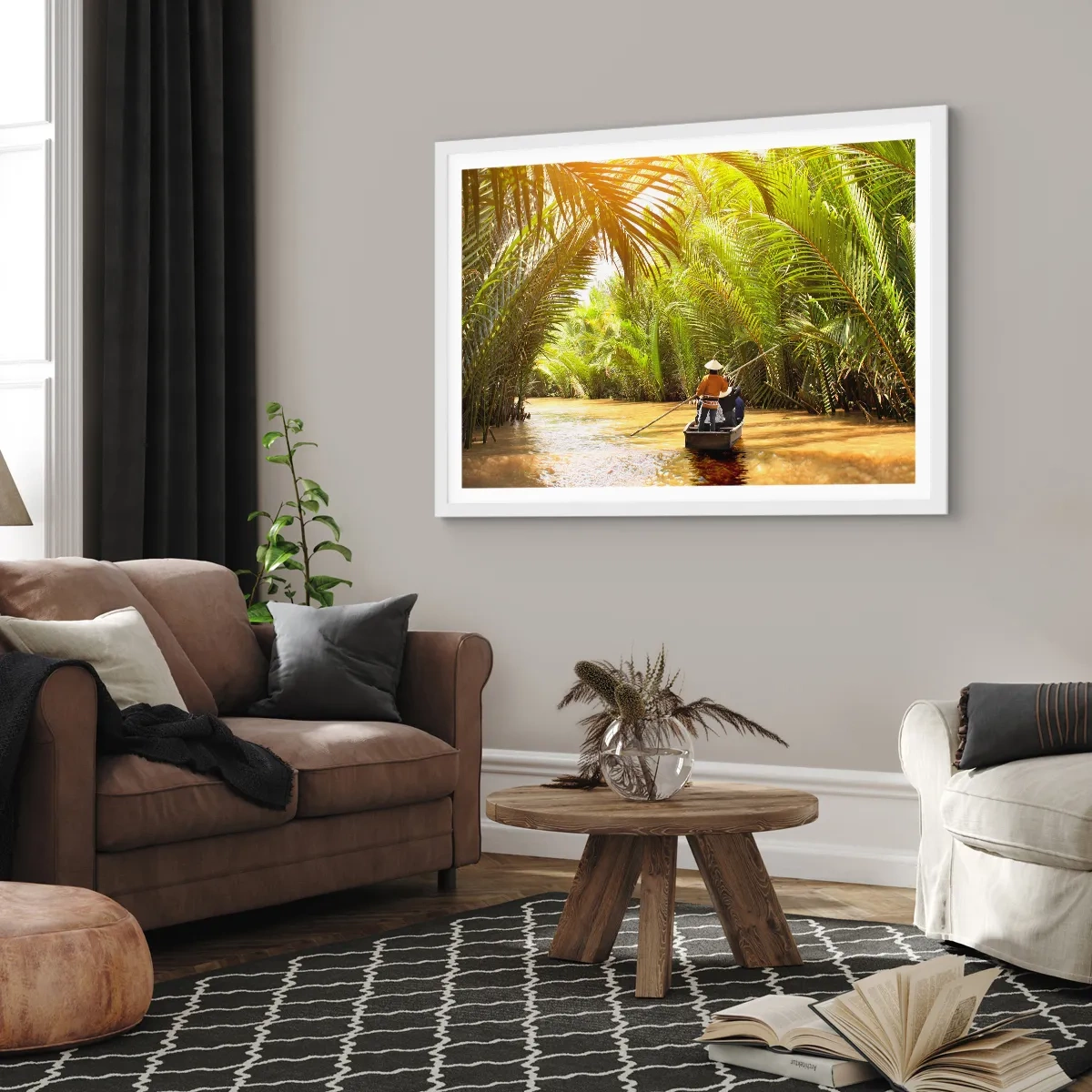 Poster in een witte lijst - Een palmravijn langs - 40x30 cm