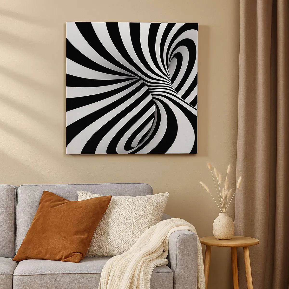 Schilderen op canvas - Compositie: dansende ruimte - 30x30 cm