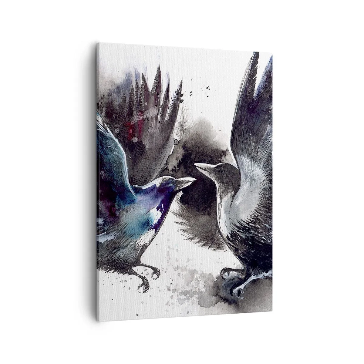 Schilderen op canvas - De ene kraai pikt de andere de ogen niet uit - 50x70 cm