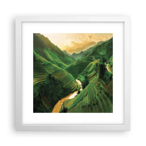 Poster in een witte lijst - Vietnamese vallei - 30x30 cm