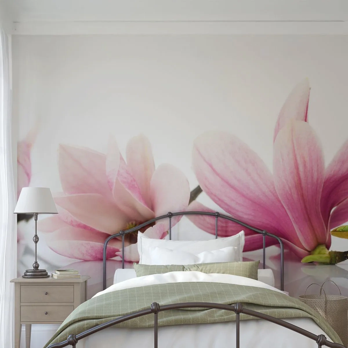 Fotobehang Standard Eco - Delicaat als een lentebriesje - Bloem, Magnolia, Natuur - 350x256 cm